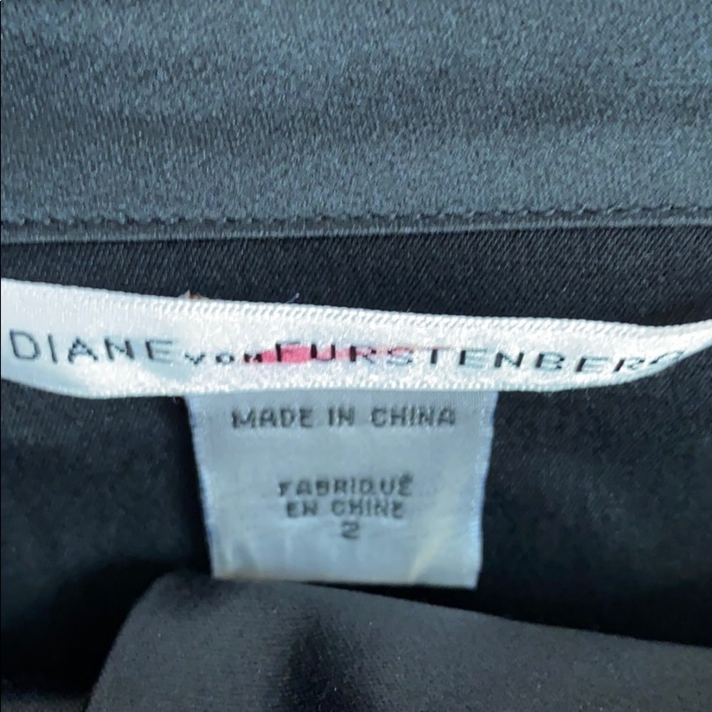 Diane von Furstenberg “PIA” Satin Cocktail Dress Black SZ 2 - Picture 6 of 6